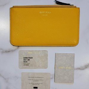 New Jimmy Choo Aarna Pouch in Soleil (Yellow)